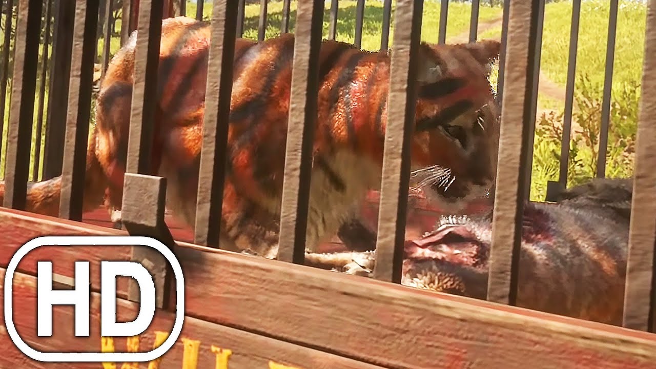 Red Dead Redemption 2 - Tiger Eats Dog & Capturing The Tiger