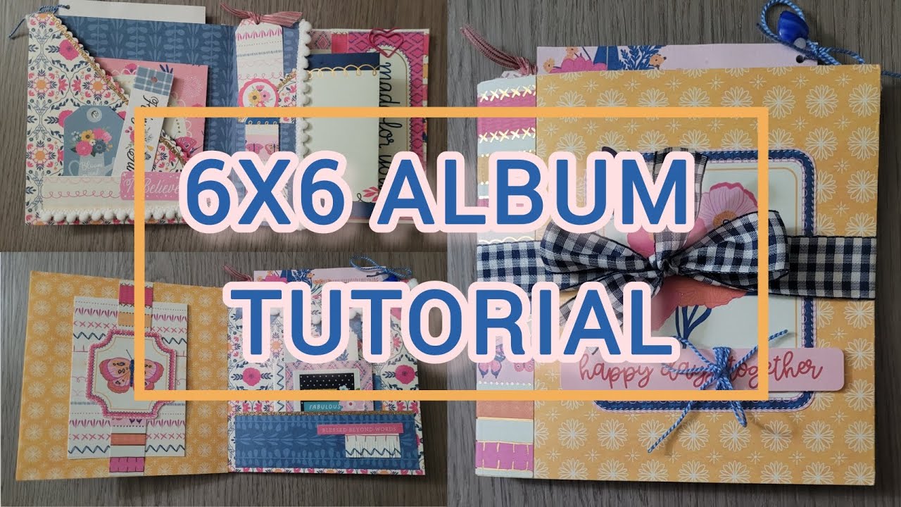 6x6 Mini Journal Album/Pocket Folio with Single Sided Paper | Flipbook | 
