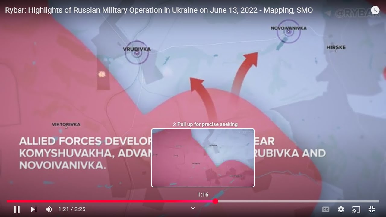 Rybar: Highlights of Russian Military Operation in Ukraine on June 13, 2022 - Mapping, SMO