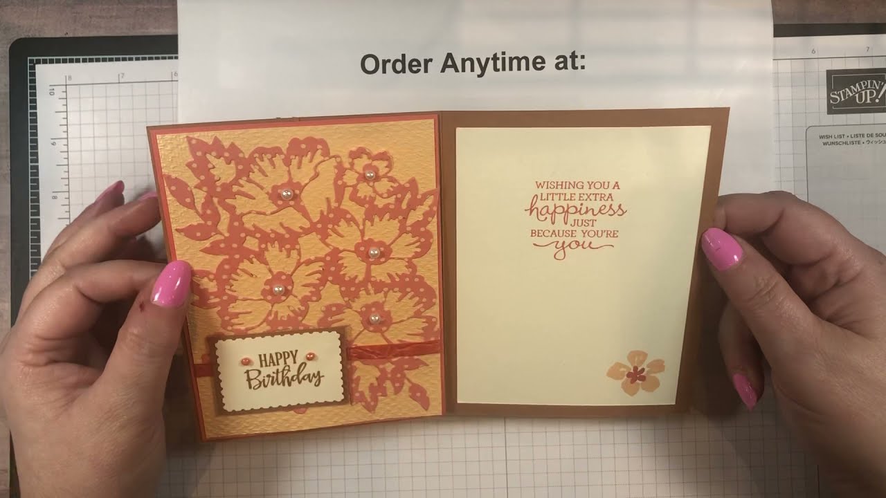 Easy Fun fold with On Sale Designer Paper and Stampin' Up! Blossoms in Bloom!