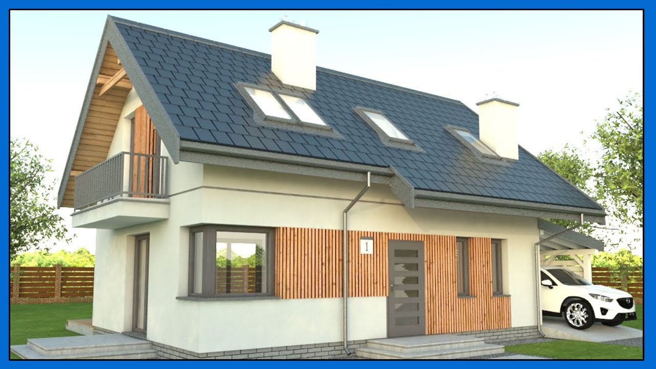 Dom Jednorodzinny 70 m2 na Zgłosznie. Projekt domu do 70 m2 PL1. Dom Bez Pozwolenia
