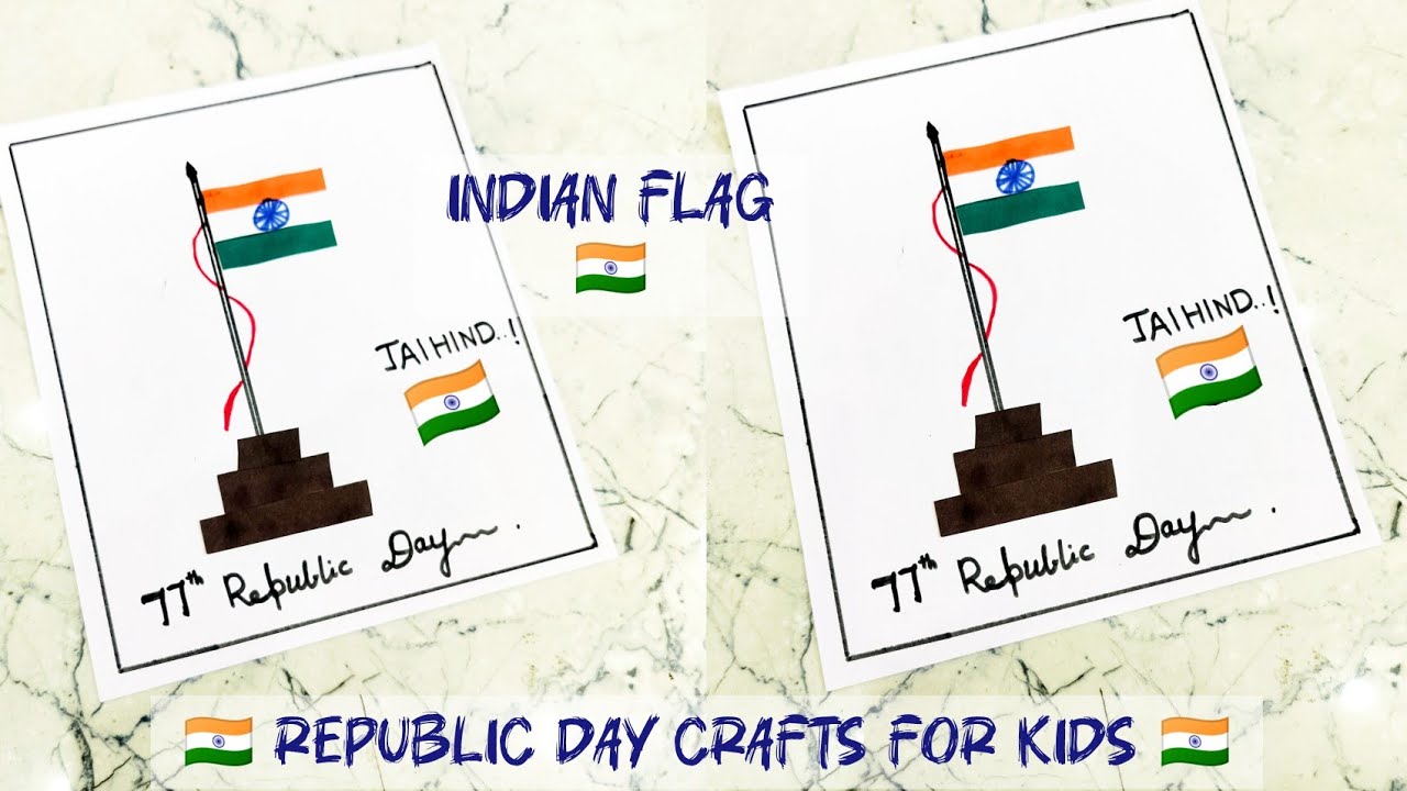 Very easy indian flag making / easy drawing ideas for kids / Indian flag drawing /republicday crafts