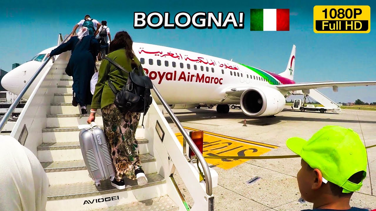 ROYAL AIR MAROC BOEING 737-800 CN-RNK departing BOLOGNA airport || Full HD