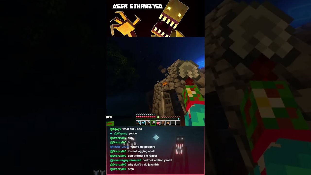 Minercraft bedrock live with viewers (Horror mods)