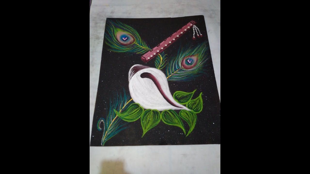 Beautiful Poster Rangoli || Peacock Feather Rangoli