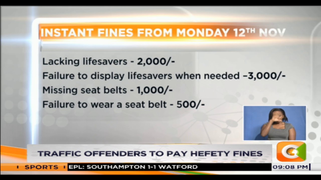 Fines for traffic offenders