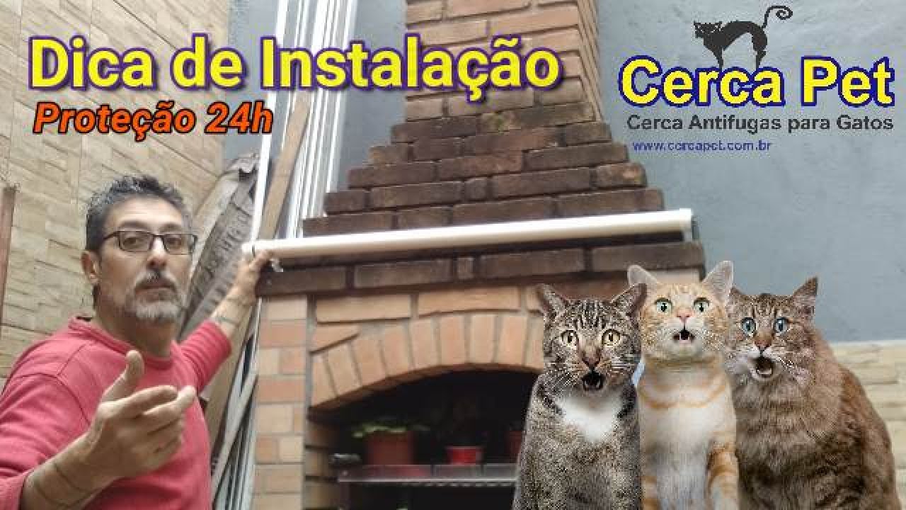 Dica de instalação cerca pet idea arts cerca anti fugas para gatos, sistema de suportes com cano pvc