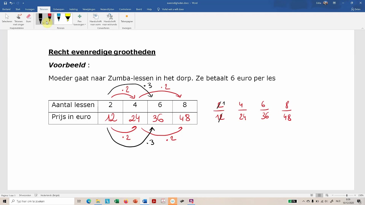 recht evenredige grootheden