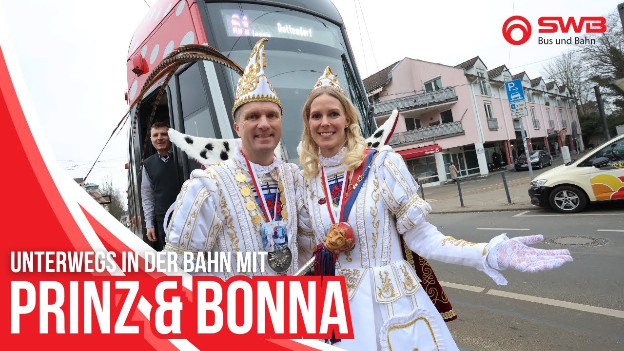 Prinz und Bonna unterwegs in der neuen Škoda-Bahn | Stadtwerke Bonn
