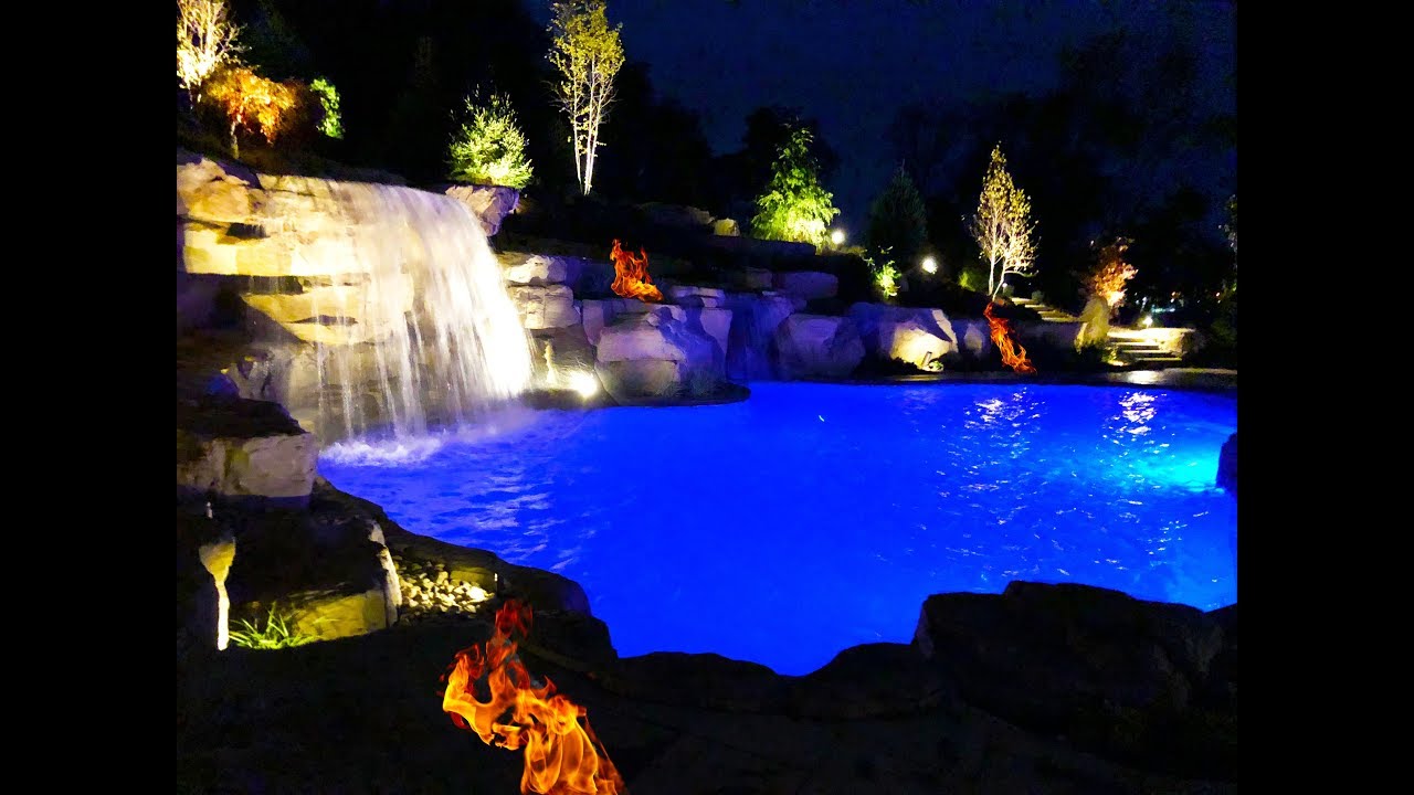 Custom Concrete Pool & Waterfall / Pittsburgh