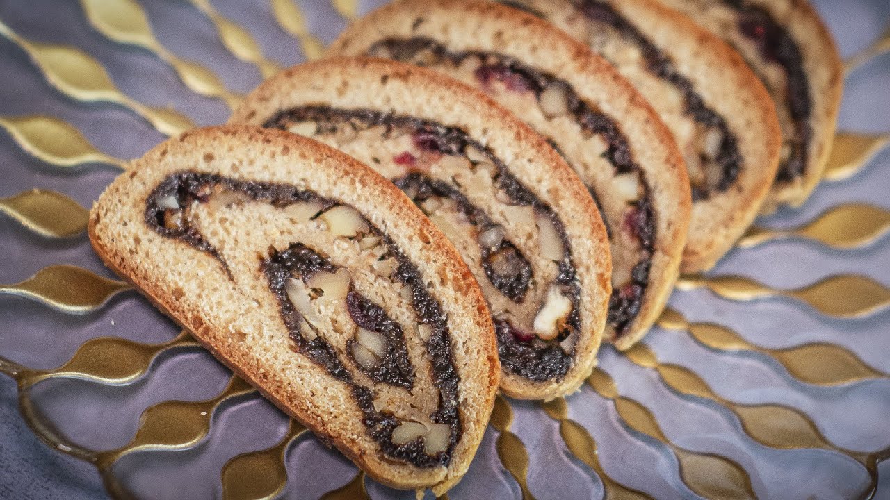 Имбирный рулет со сливовым джемом и орехами 🎄 Рождественская выпечка (субтитры) Рецепт от Аги