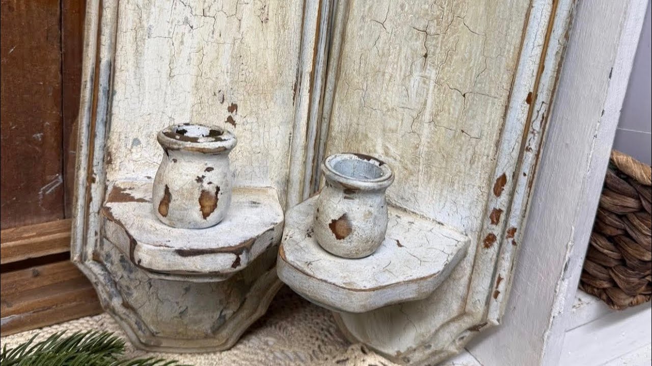 Fb live : rustic wood sconces using milk paint 