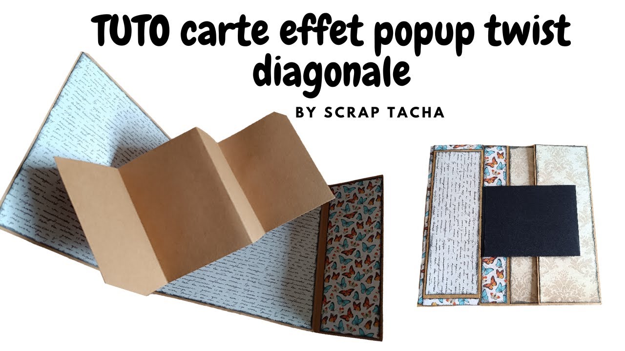 TUTO scrapbooking carte twist diagonale débutante papier action #action #tuto #popup #facile