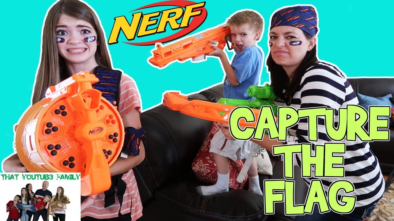 CAPTURE THE FLAG NERF Battle / That YouTub3 Family I The Adventurers
