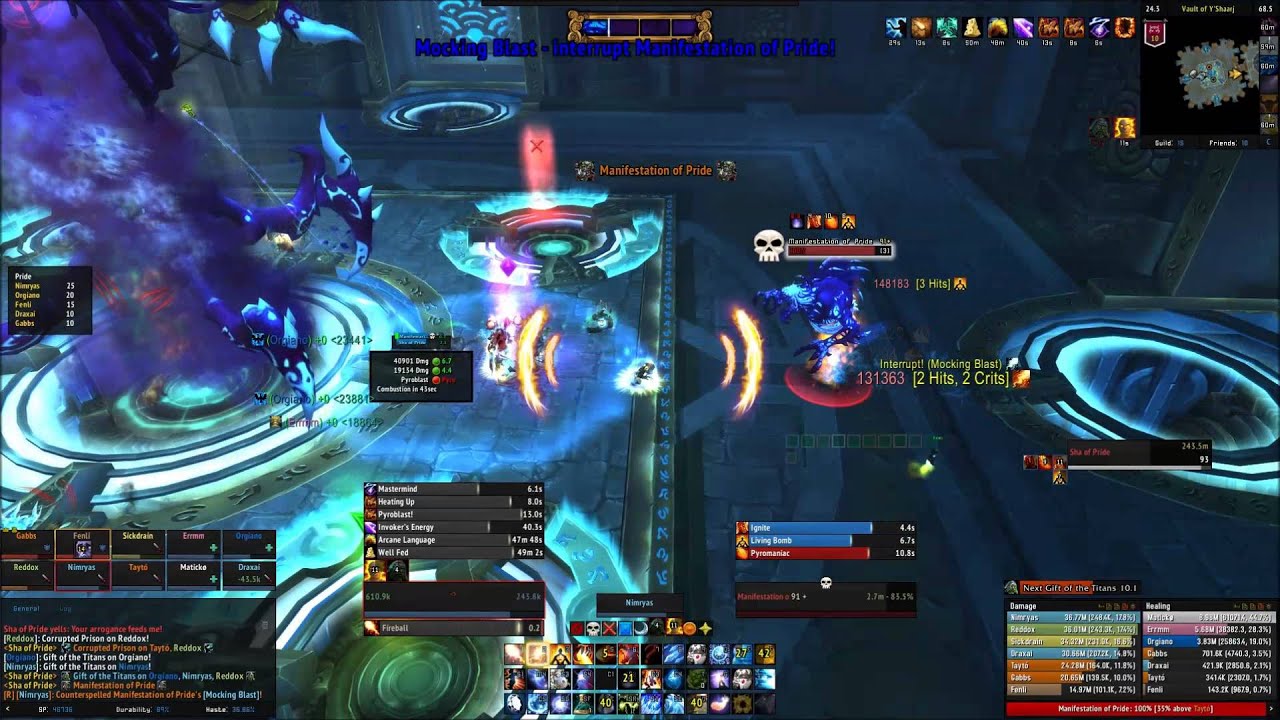Sha of Pride 10 man fire mage pov