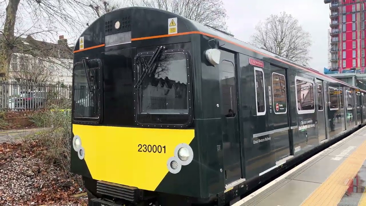 New GWR class 230 trains departing West Ealing.