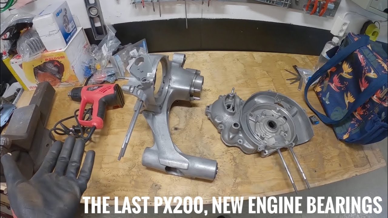 Vespa px200e, changing engine bearings S2E1