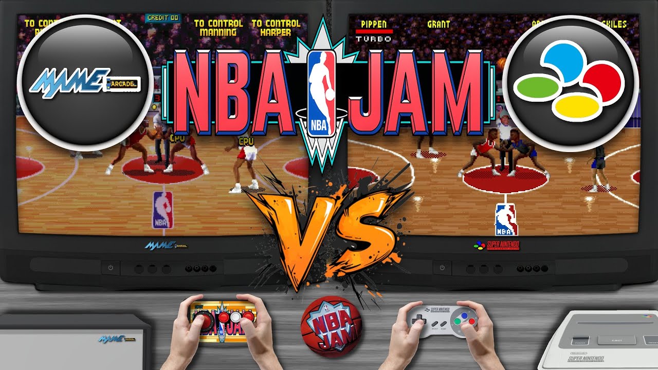 NBA Jam 🎮 Arcade vs Super Nintendo | Side-by-Side Compariso