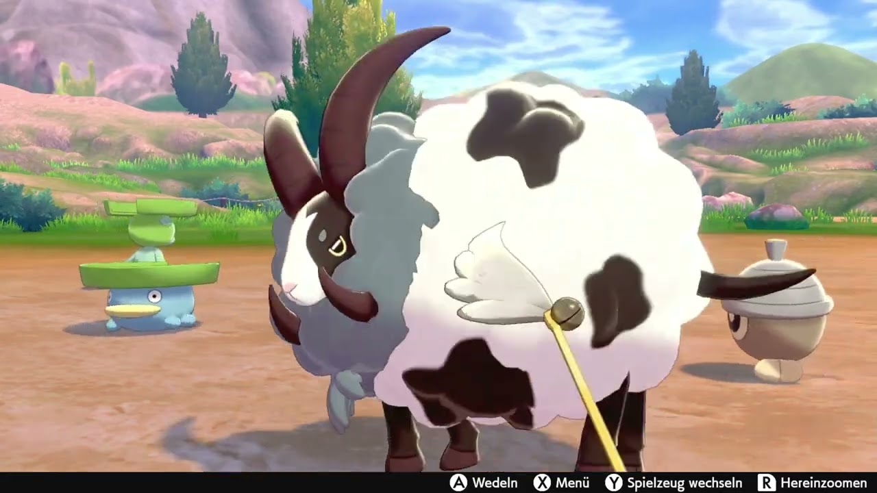 Pokémon Sword/Shield - Playing Feather Wand with Zwollock / Dubwool