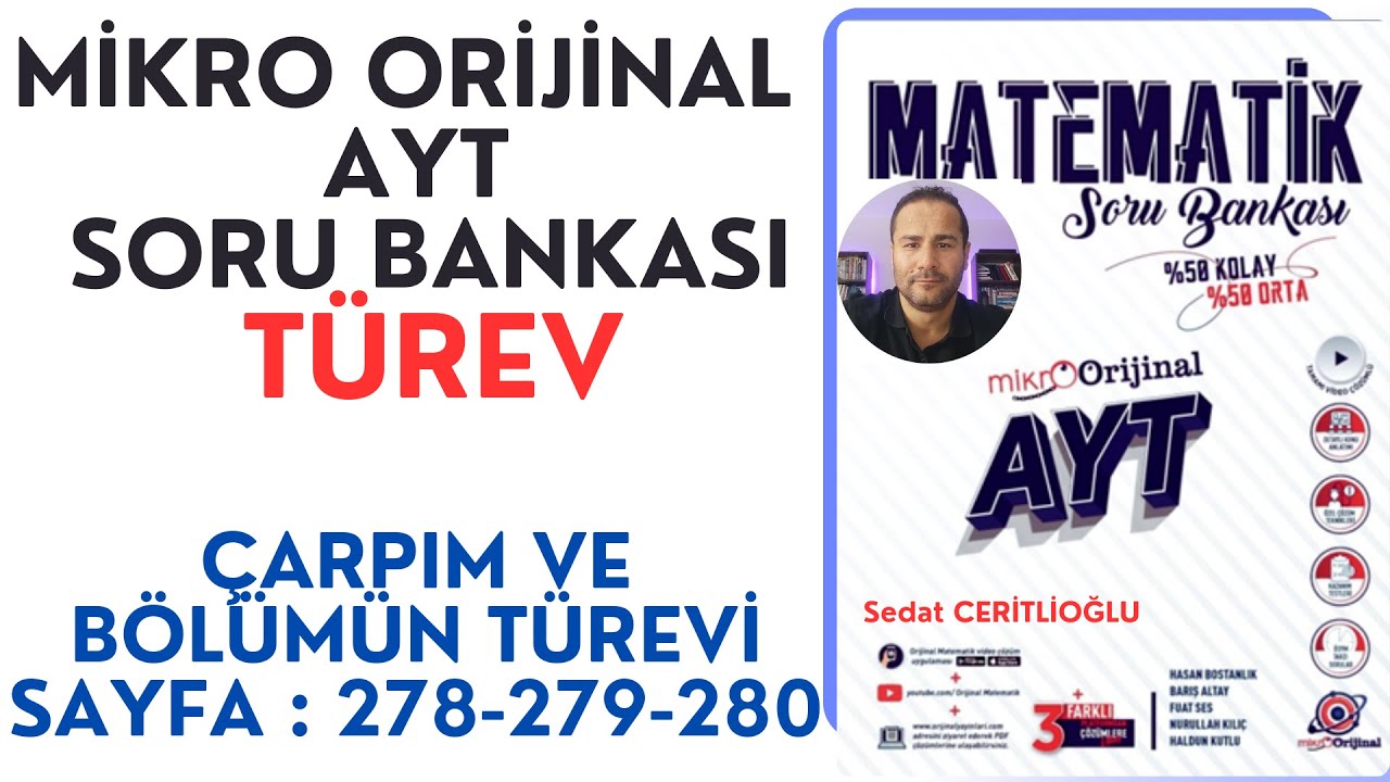 TÜREV | MİKRO AYT SORU BANKASI SYF:278-279-280 | #orijinalmatematik  #mikroorijinal # yks2025