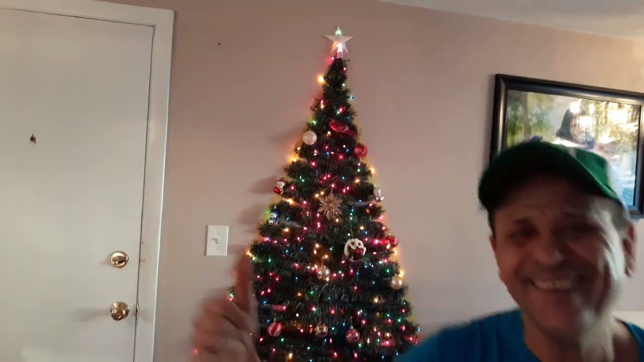 &aacute;rvore de Natal feita na parede