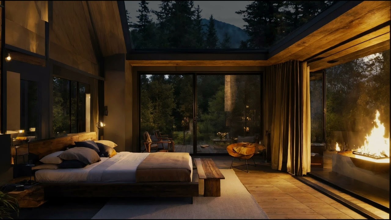 Bruit de vent et feu de cheminée pour dormir paisiblement