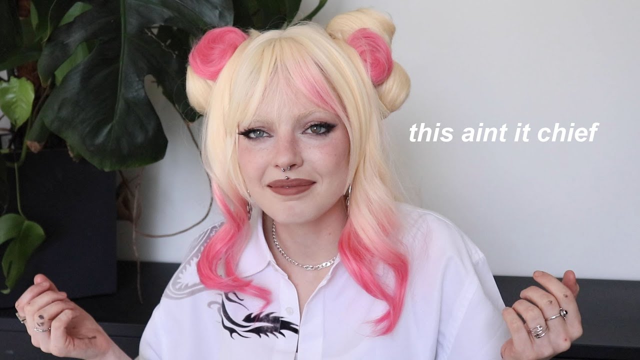 trying on cheap synthetic wigs cuz i keep shaving my hair off (ft. youvimi)