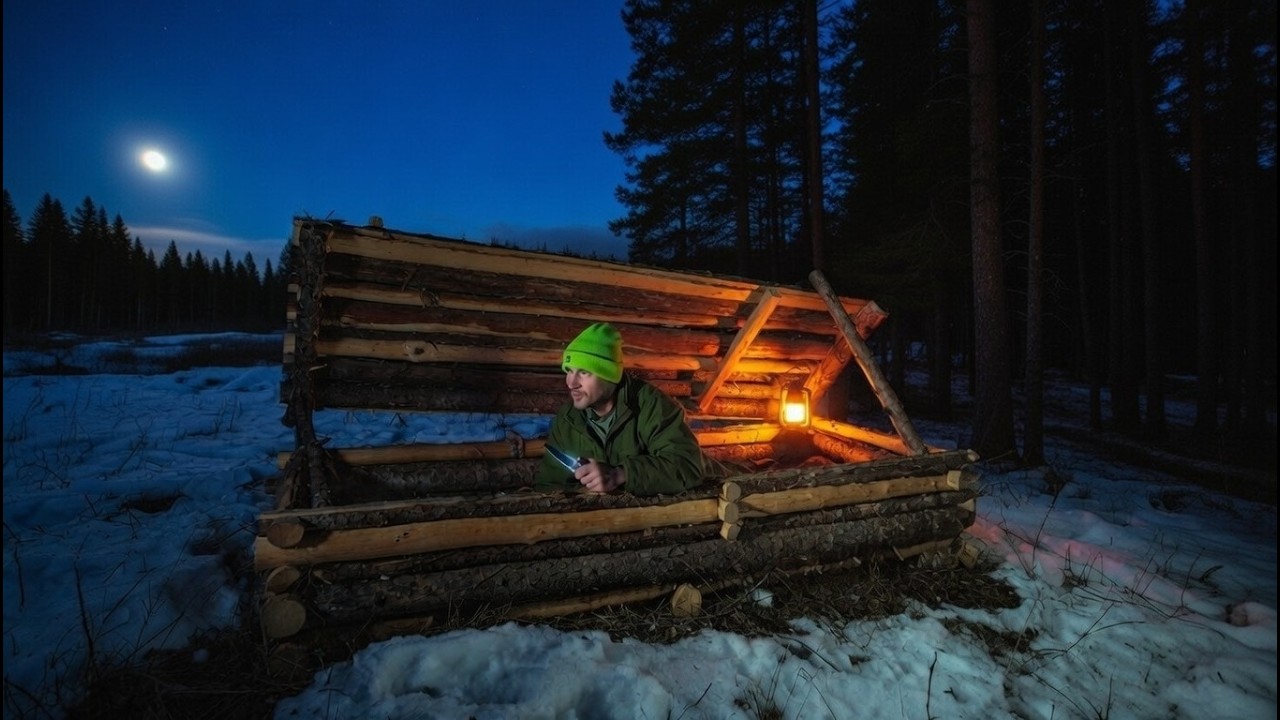 Creating a Cozy Hidden Underground Shelter in the Shape of a “Grave” - Mega Bushcraft