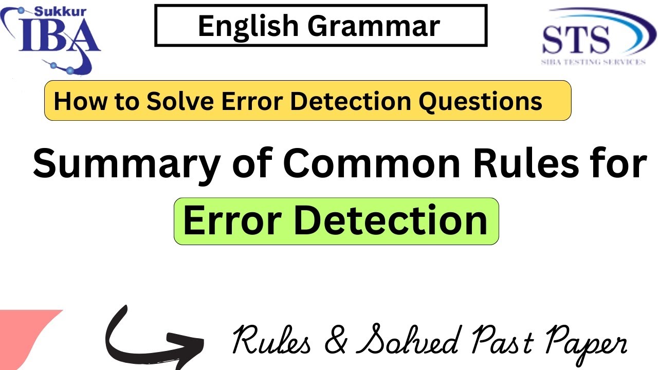 How to Solve Error detection || Summary of Common Rules of Error detection || Intermediate Category