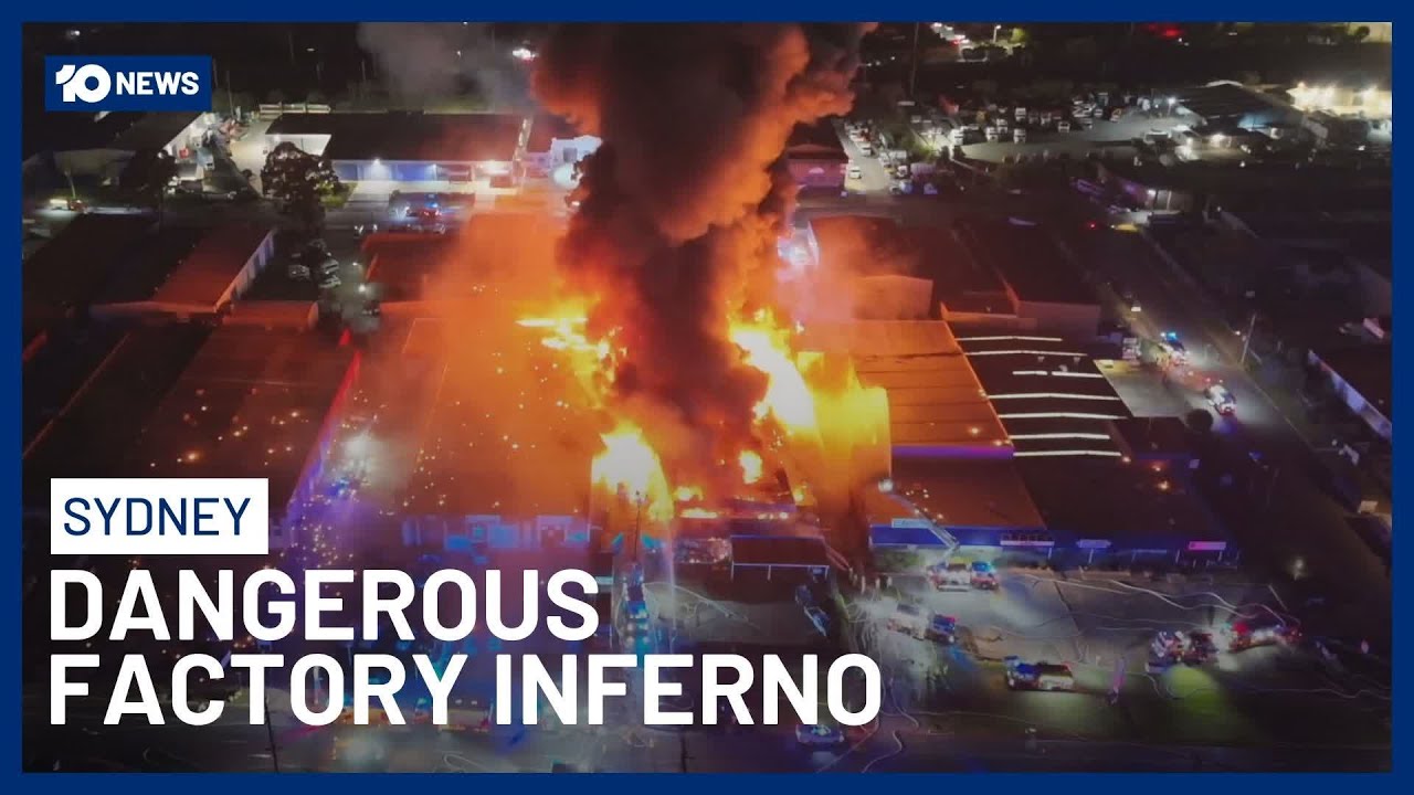 Two Firefighters Injured After Massive Inferno at Sydney Chemical Facility | 10 News