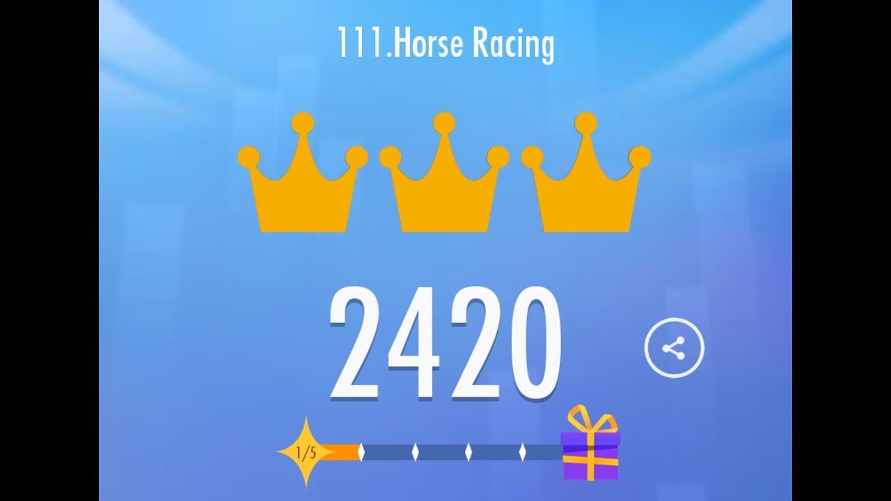PIANO TILES 2 [FAST MOD] - HORSE RACING 2420 SCORE, LEGENDARY 3 CROWNS WR!!! FINAL SPEED: 20.6 TPS