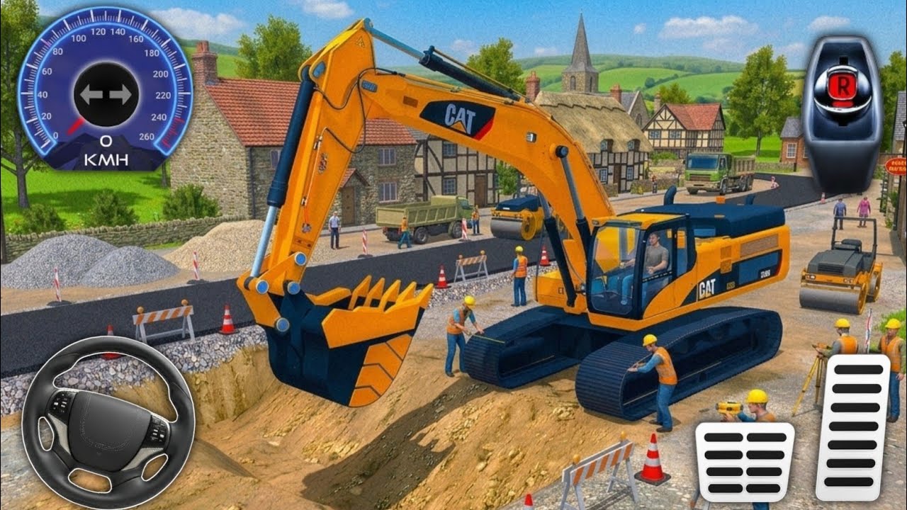 Highway Excavator Simulator: City Road Builder Construction 3 - Heavy JCB Machine Android Gameplay 