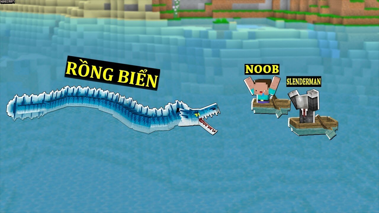 SlenderMan - ĐI TẮM BIỂN GIẢI NHIỆT MÙA HÈ CÙNG VỚI NOOB PHÁT HIỆN RỒNG BIỂN TRONG MINECRAFT
