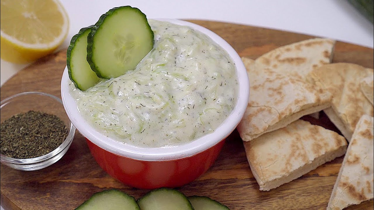 TZATZIKI ⎮Deliciosa Salsa de Yogur con Pepino | Receta VEGANA