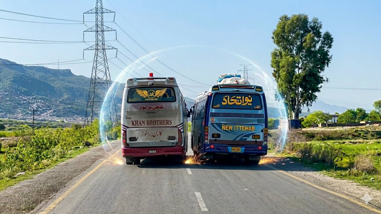 Check Karo Muqabla | Afridi Movers Vs Aurangzaib Afridi Movers High Speed bus race 