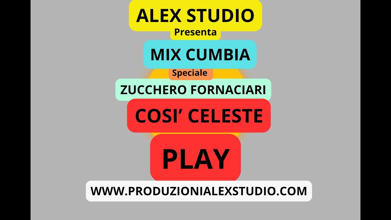 COSI' CELESTE ( ZUCCHERO ) KARAOKE  CUMBIA REMIX ( PLAY )