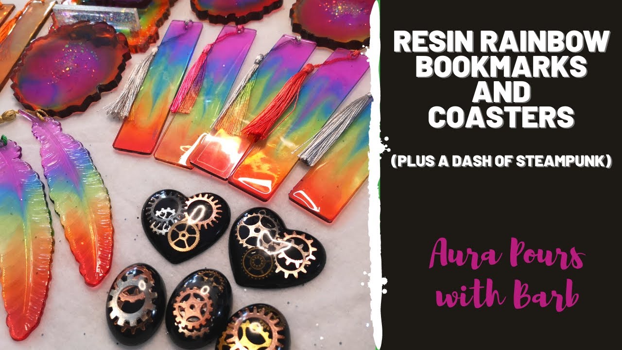 AURA 182 - Resin Rainbow Bookmarks and Coasters
