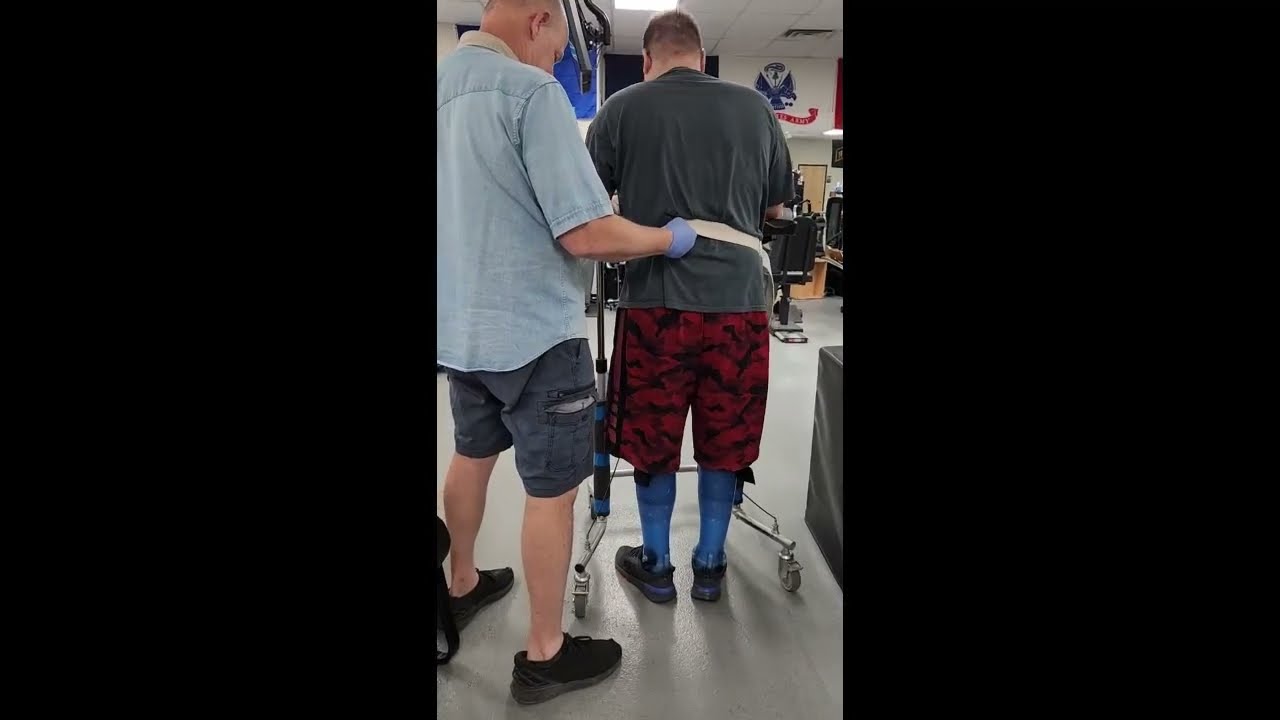 1,459 days after Spinal Cord Injury, Chris taking first unassisted steps with a walker!