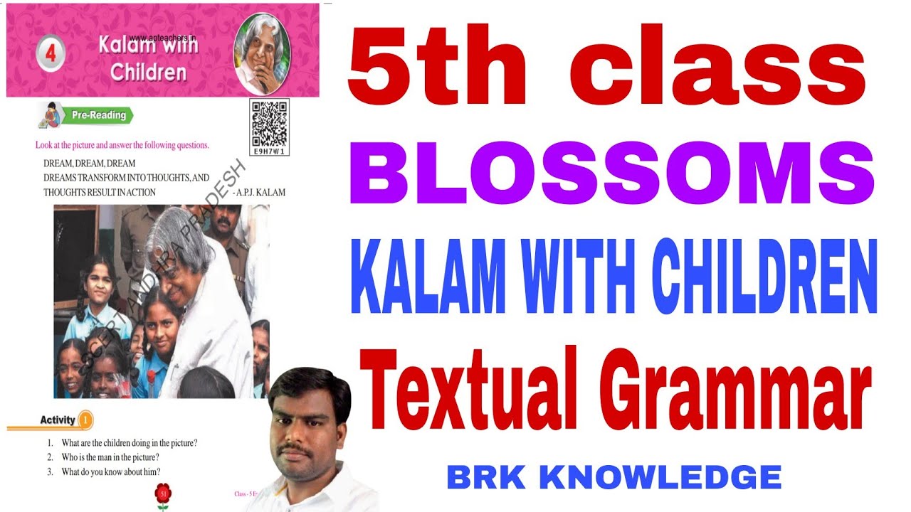 5th class Blossoms 4th unit | Kalam with Children lesson Textual Grammar