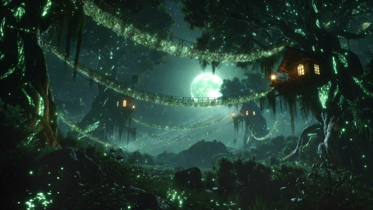 Fall Asleep in a Luminous Forest Canopy ✧ Deep Healing Sleep 🌙