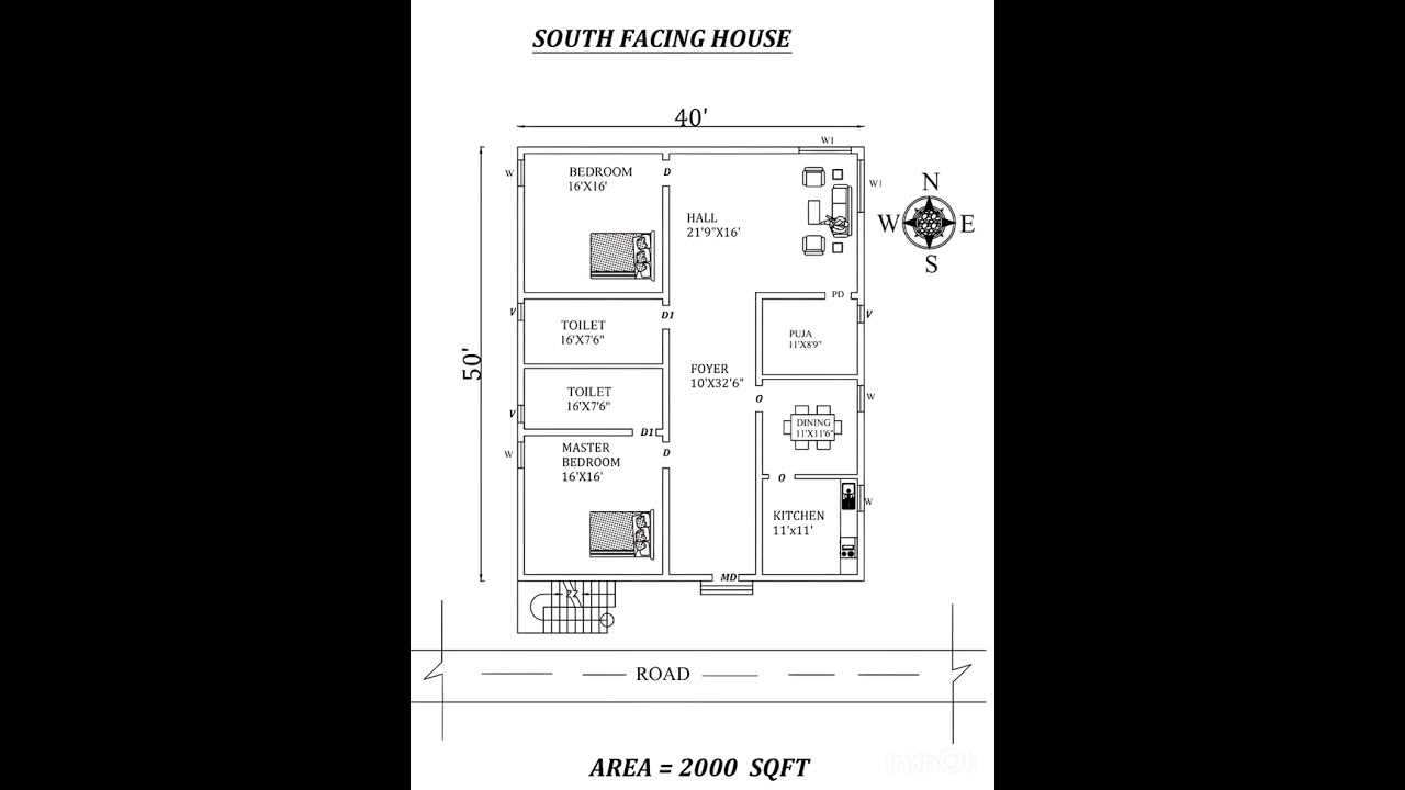 40 x 50 south facing house plan | 40 x 50 square feet house plan |40 by 50 feet house design #shorts