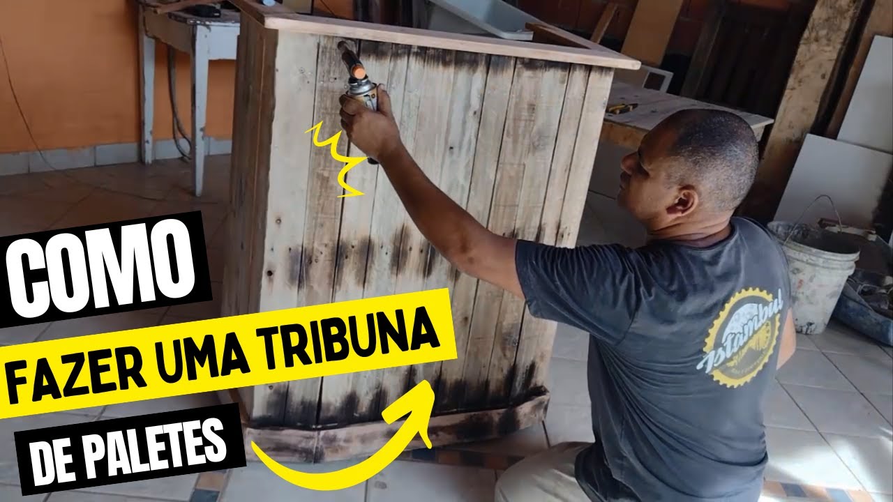 COMO FAZER UMA TRIBUNA OU PÚLPITO DE PALETES