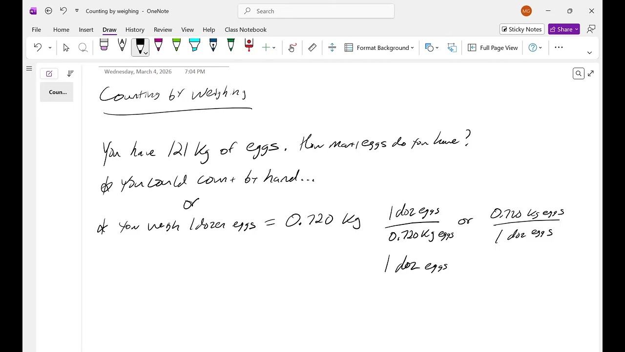 CHEM 100 Part 8 Day 1 Counting by Weighing