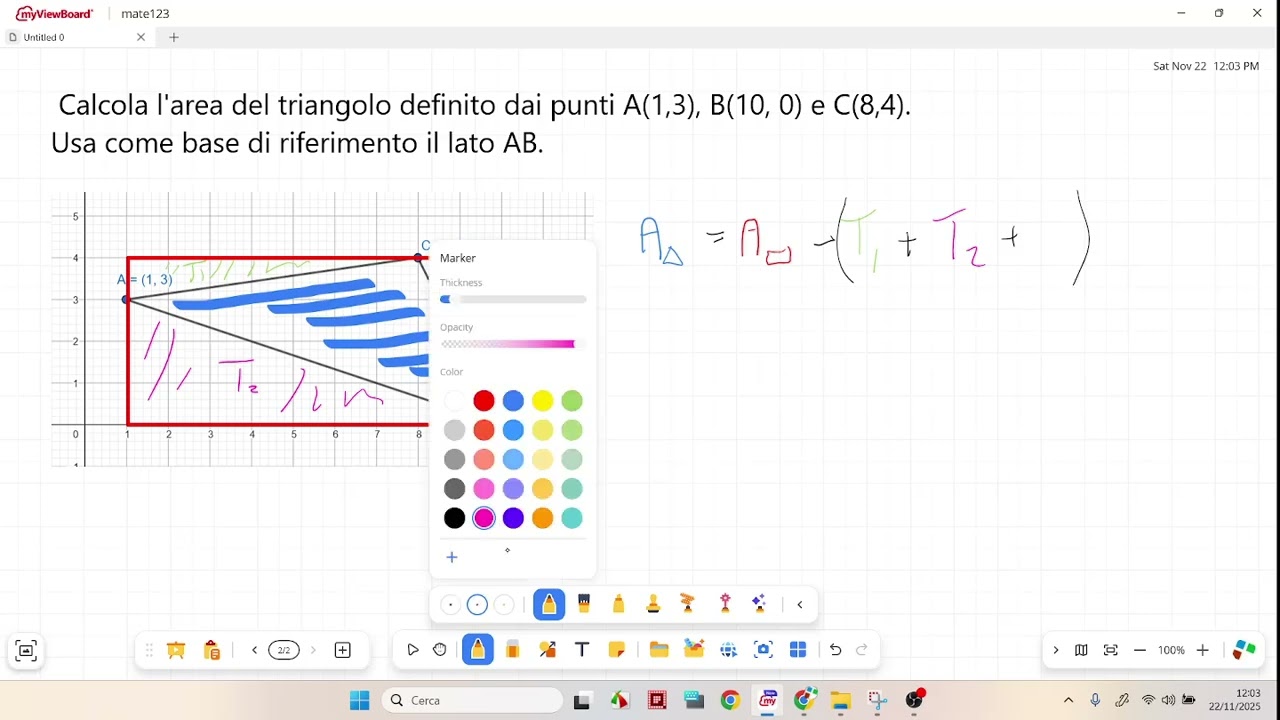 Geometria analitica - area triangolo osservando il disegno