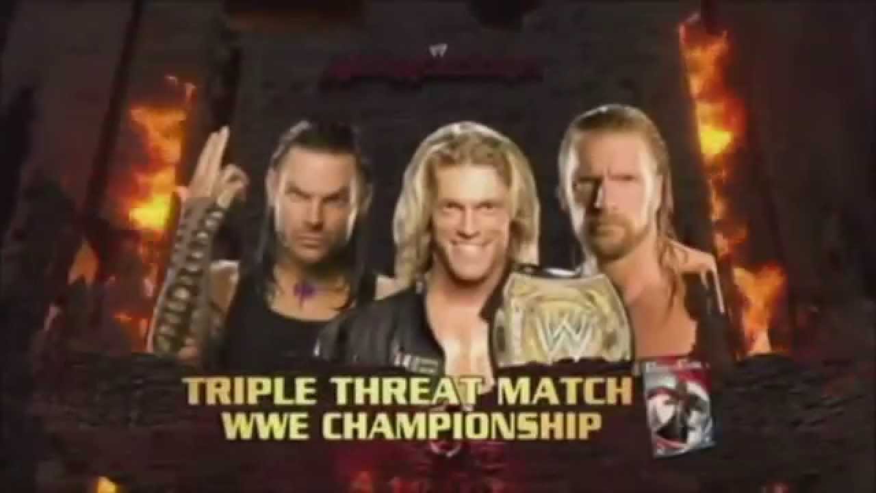 Triple H vs Jeff Hardy vs Edge Armageddon 2008 Highlights Resumen 1