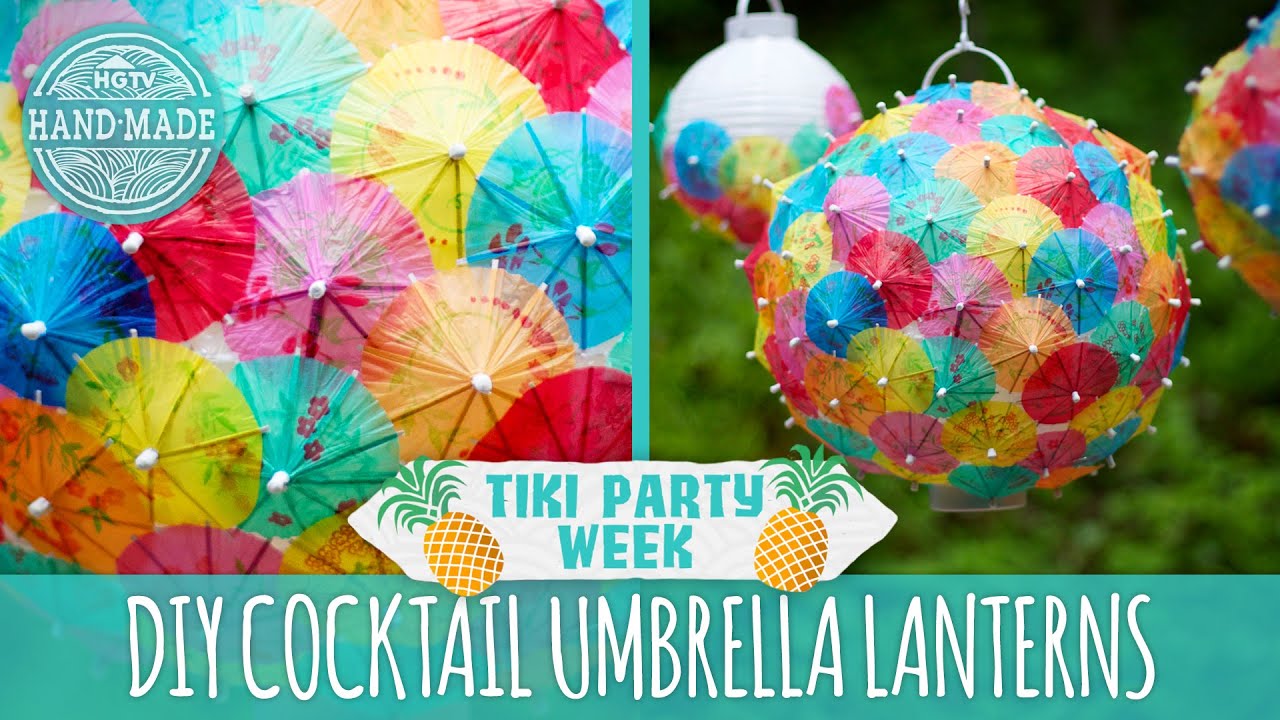 DIY Cocktail Umbrella Lanterns | Luau Party Ideas