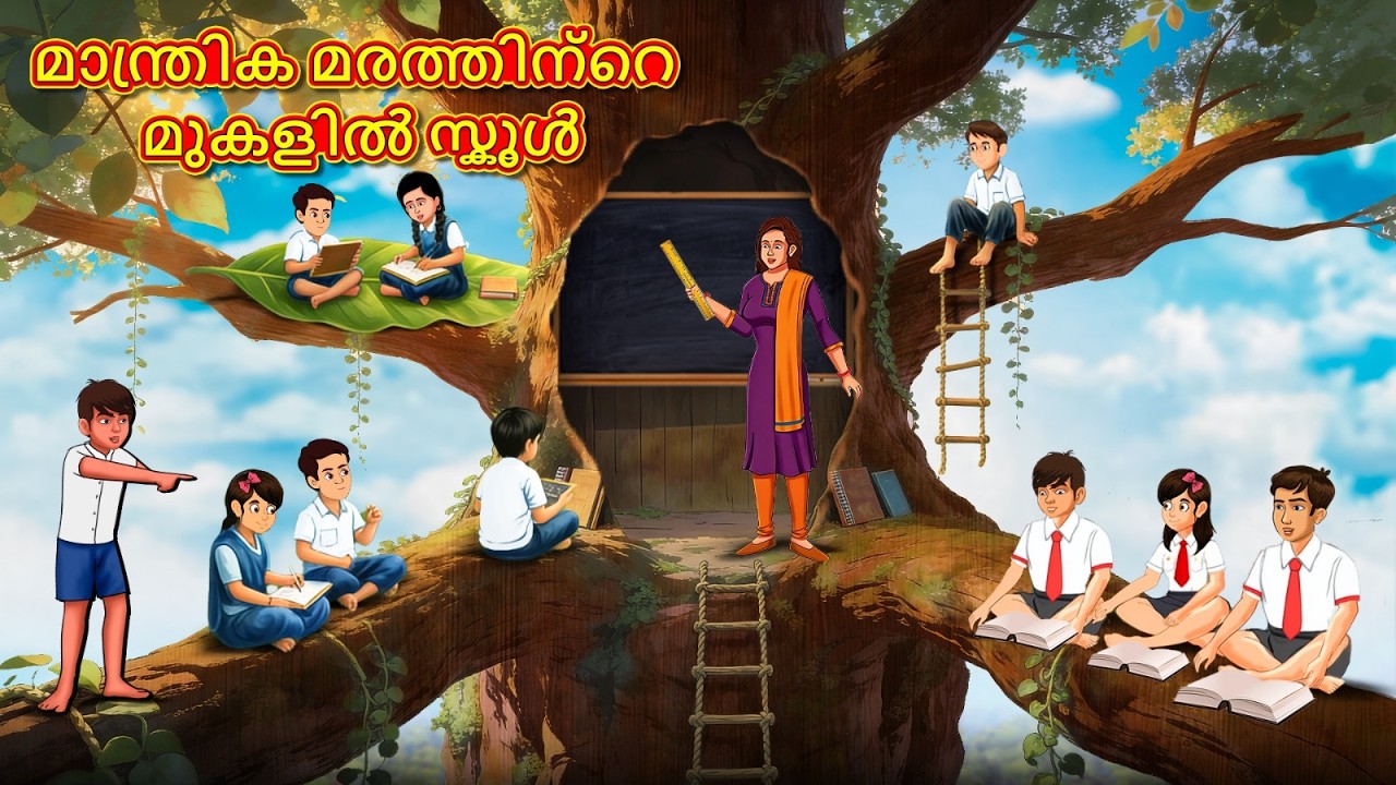 മാന്ത്രിക മരത്തിന്റെ മുകളിൽ സ്കൂൾ | New Malayalam Stories | Malayalam Kathakal | Stories  Malayalam