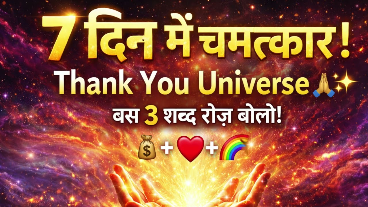 सुबह-शाम बस ये सुन लो 🔥 | किस्मत बदल जाएगी ✨ | Thank You Universe| आज से किस्मत आपकी गुलाम! 💎