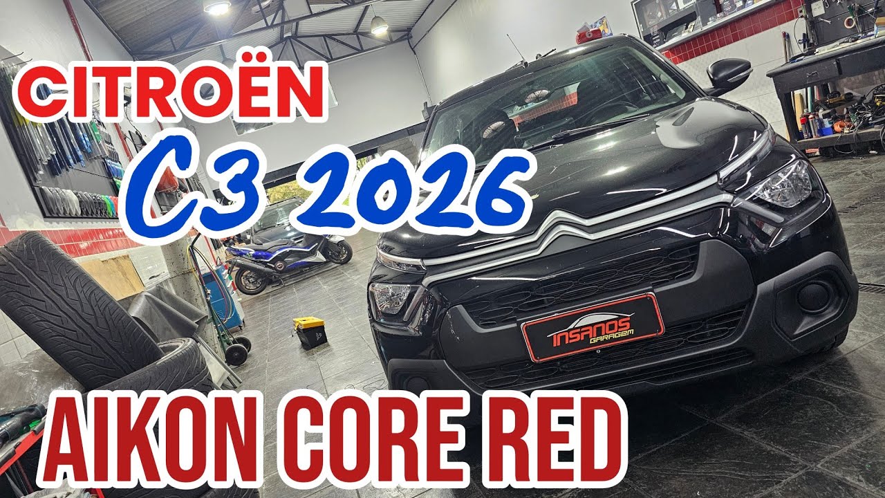 Central Multimidia Citroen C3 Aikon Core Red, Apple Carplay e Android Auto, Tela Qled, Quadcore 2/64