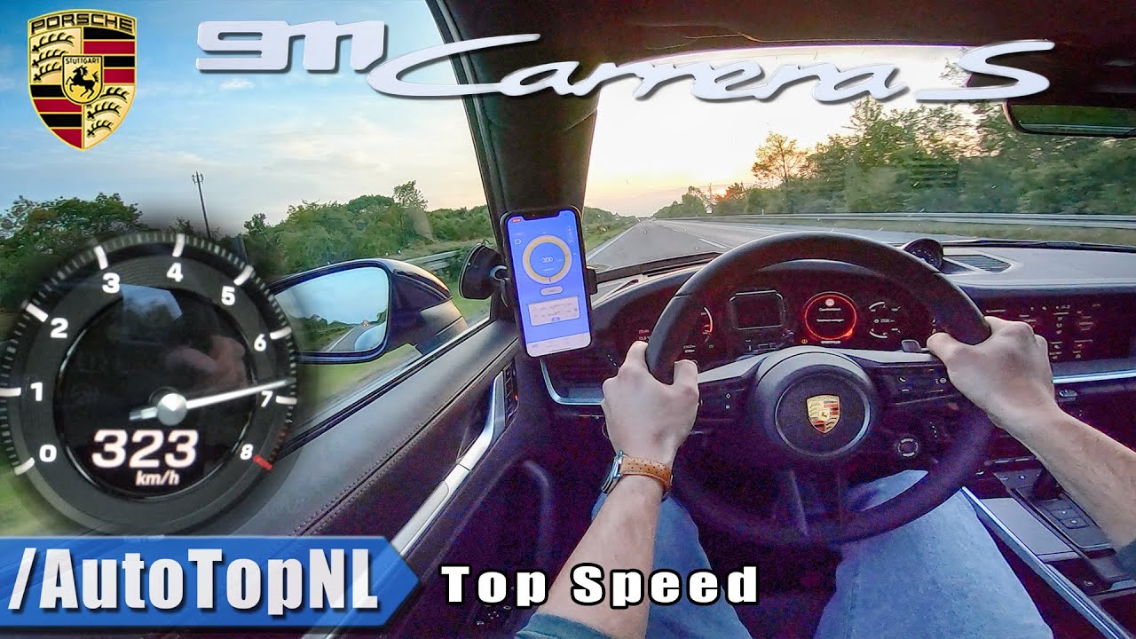 NEW! Porsche 911 992 Carrera S 323km/h TOP SPEED on AUTOBAHN (NO SPEED LIMIT) by AutoTopNL